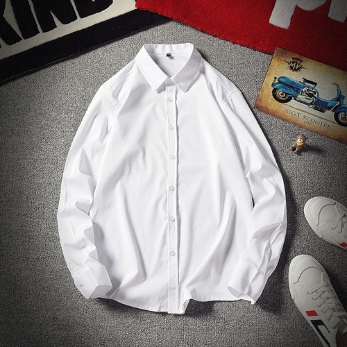Pure Color Business Casual Long Sleeve Shirt for Men, Office Men, Plus Size Men's Shirt, Fat and Large Men's Clothing, Spring and Summer Short Sleeve