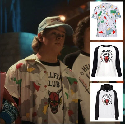 2022 новая странная вещь 4cos одежда рубашка с коротким рукавом воротник Мужская и женская форма для косплея Ежедневно