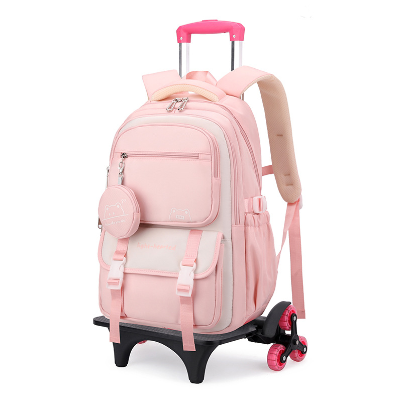 Mochila de tracción de pescado natural para estudiantes de secundaria de nicho multicapa de gran capacidad, mochila de tracción de hombro