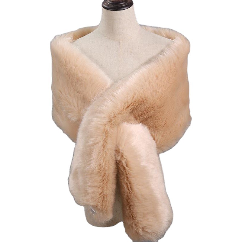 Autumn and Winter New Style Imitation Fur Fox Fur Bridal Evening Dress Thickeneded Large Shawl Cloak Scarf Women's Fake Scarf