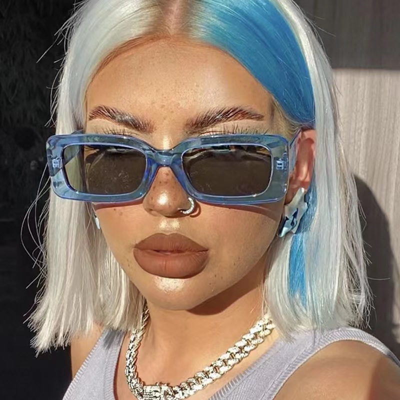 37g Weight Full Frame Glasses Structure Sunglasses Classification Ac Lens Material Square Glasses Style Fashion Solid Color Ac Square Full Frame Women's Sunglasses