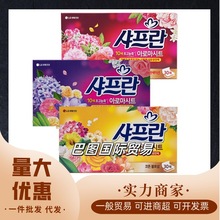 韩国进口LG舒福蓝衣物柔顺剂防静电抽取式柔顺纸粉红甜蜜木棉花香