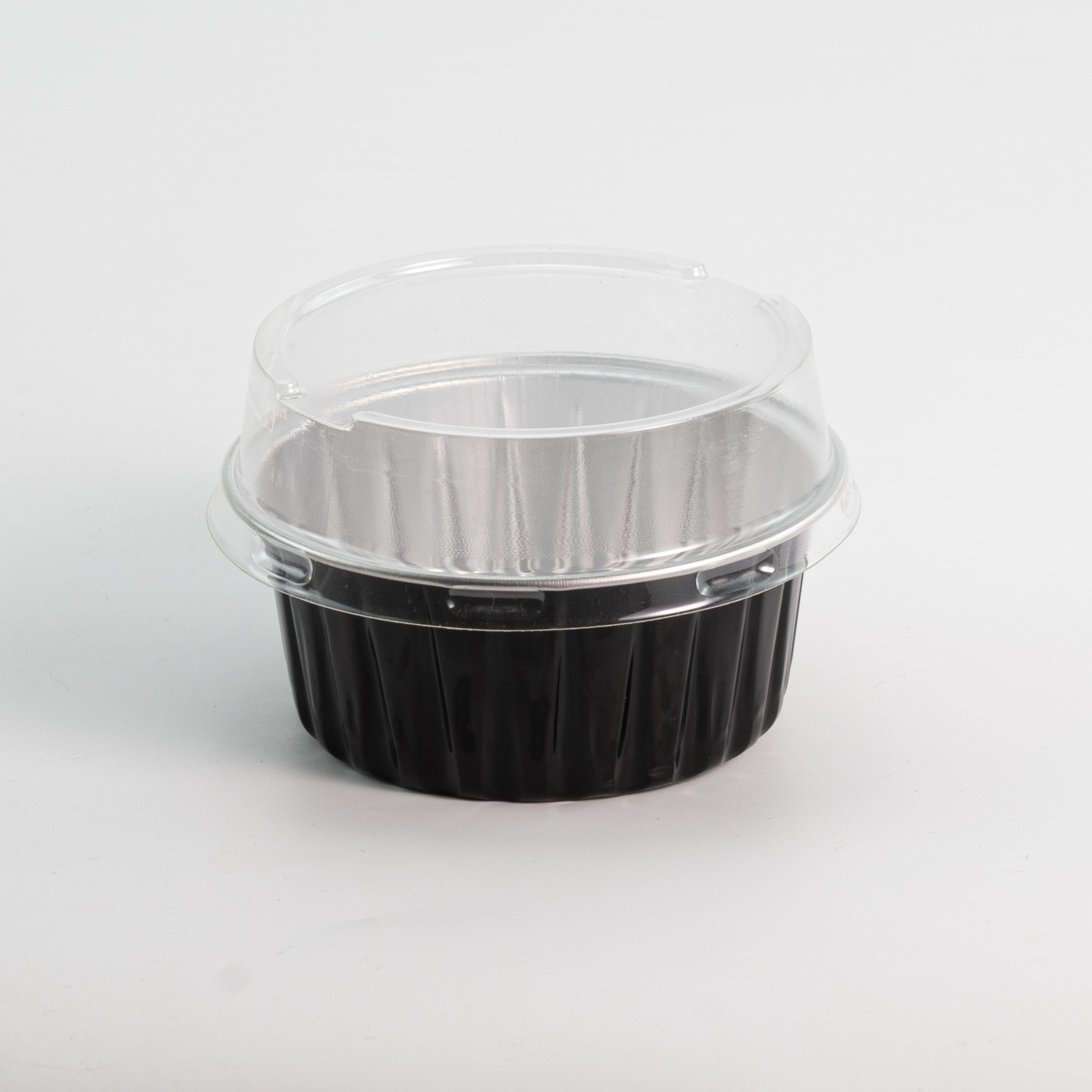 Tapa plana alta plateada negra