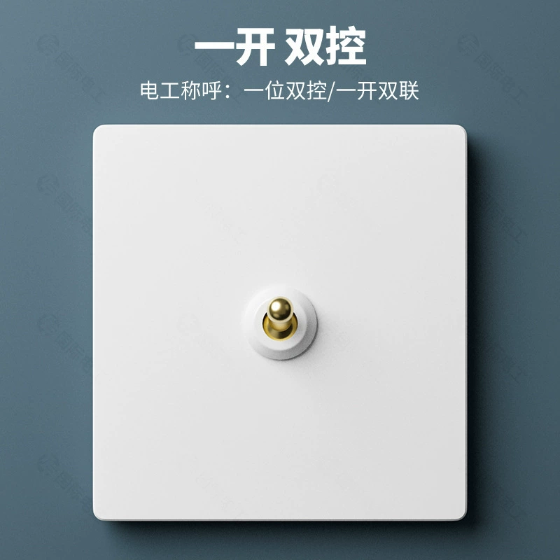 TEP International Electrician Brass Rod Retro White Switch Panel 86 Type Household SIDE 1 Open Three 5 Five Hollow