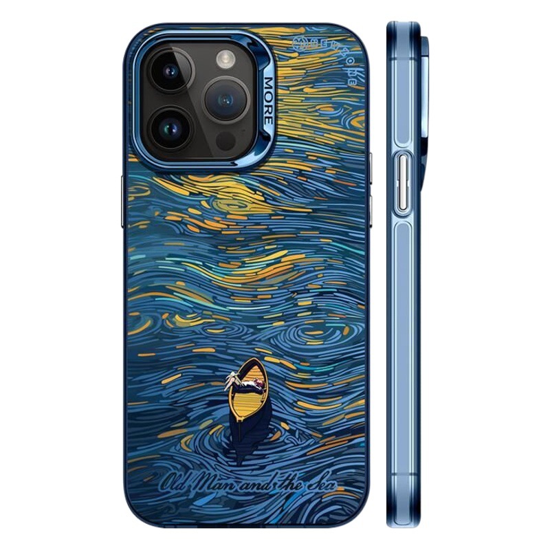 Original nuevo Van Gogh Snow Mountain Apple 16/15/14promax Anti-caída Color Silver 13 Funda protectora esmerilada para teléfono móvil