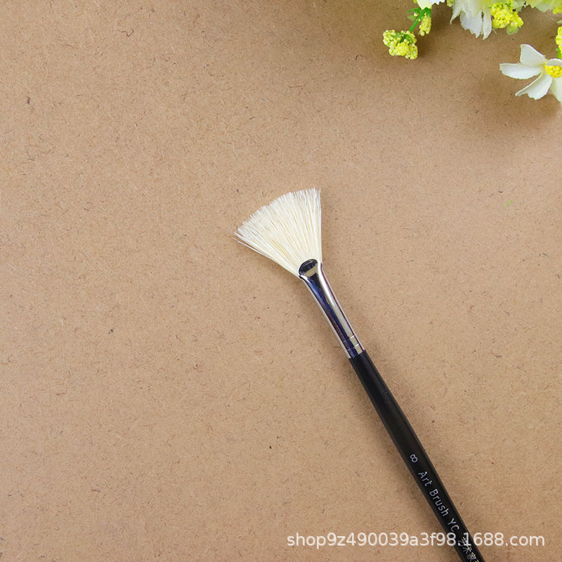 Pincel de cerdas de jabalí, pincel de pintura al óleo acrílico, pincel de pintura acrílica de acuarela gouache, pincel de abanico de cerdas de jabalí individual