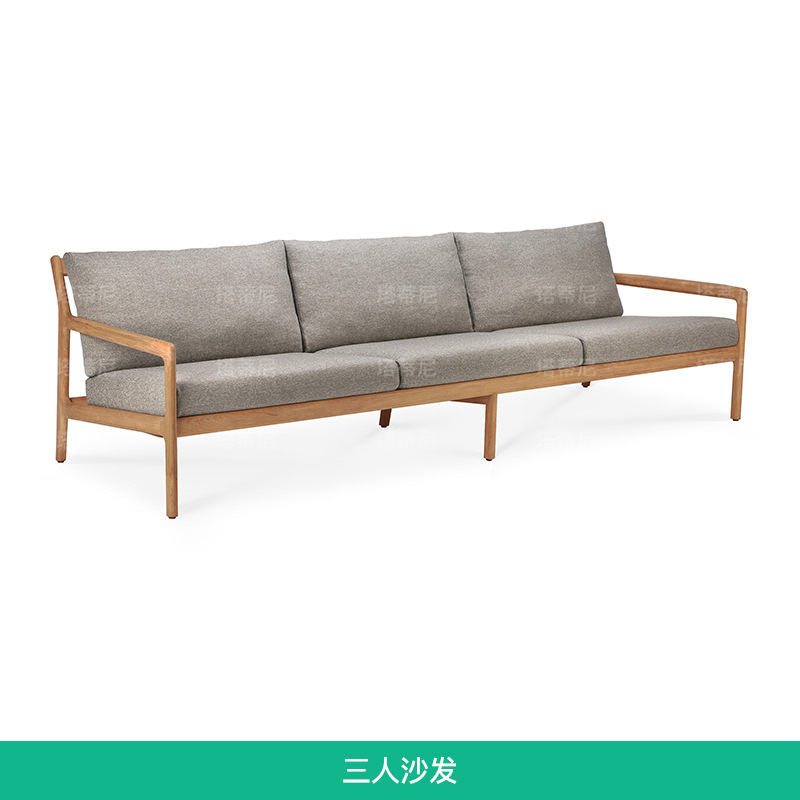 Sofá de teca para exteriores, muebles resistentes a la lluvia para jardín, patio, balcón, terraza de villa, conjunto de sofás de madera maciza para ocio.