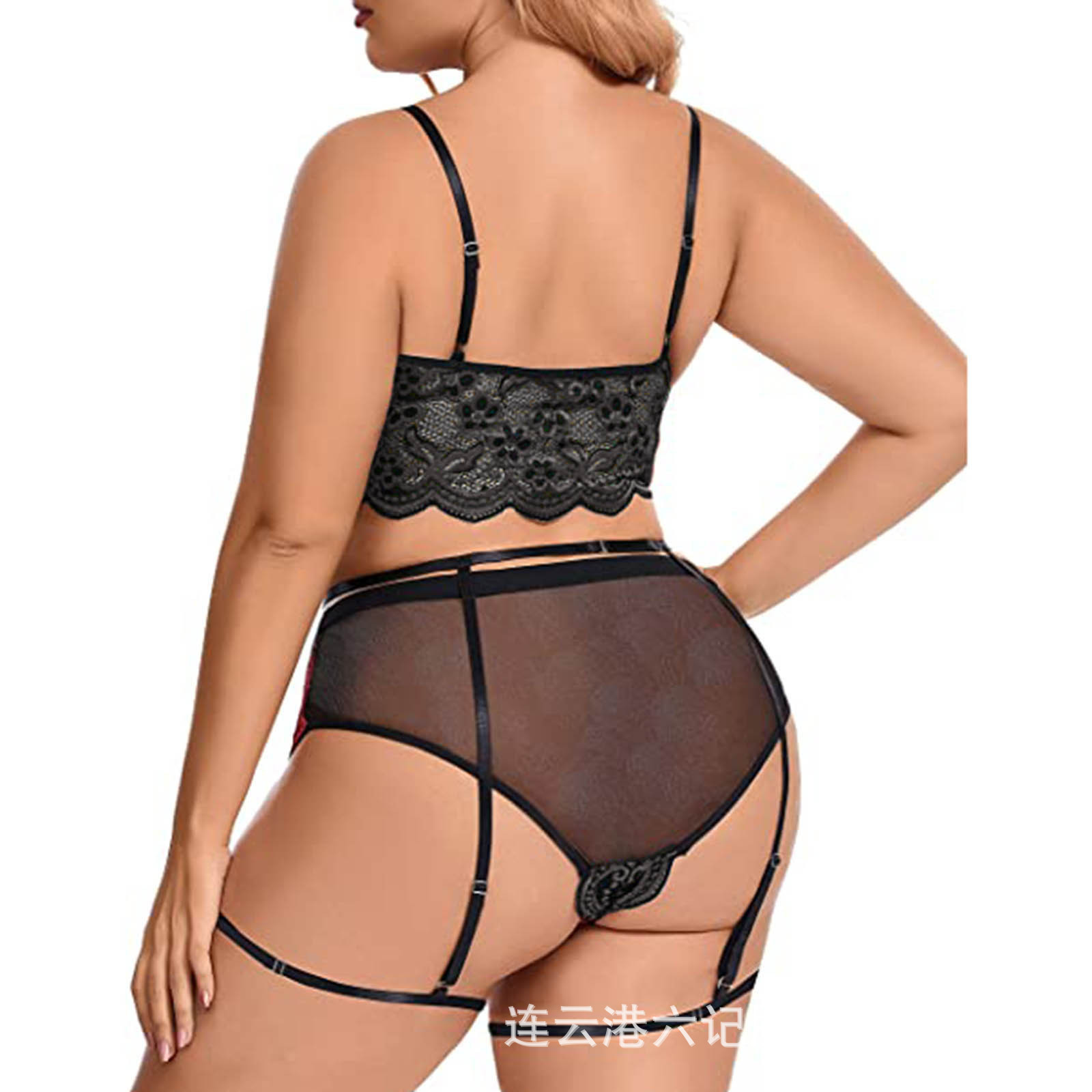 Siete días tan ropa interior de interés, dos piezas de pijamas de tamaño grande sexy, ropa para el hogar de encaje
