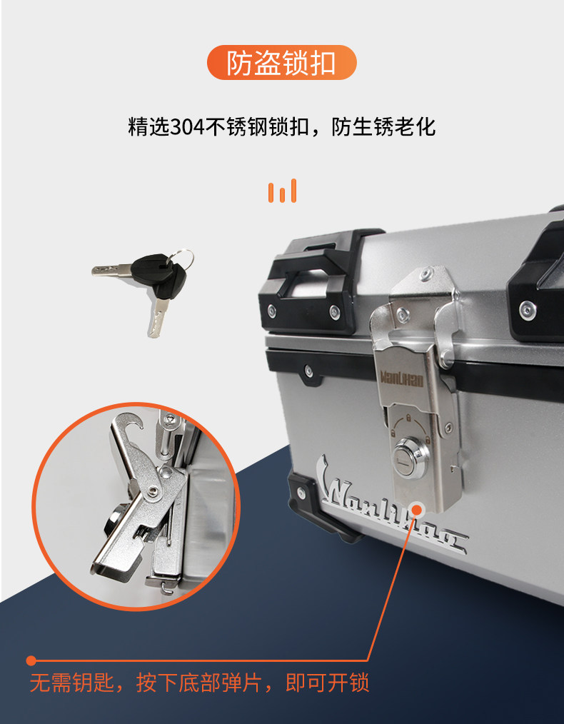 Wanlihao Battery Honda Liexing Motorcycle Tail Box, Universal Small Non-Aluminum Alloy Tail Box for Electric Vehicles