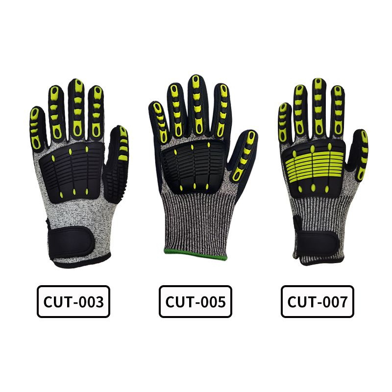 TPR guantes anti-impacto 5 grado anti-corte, anti-punción, anti-golpe, anti-colisión, cambio de color, logotipo de maquinaria profesional guantes de protección laboral