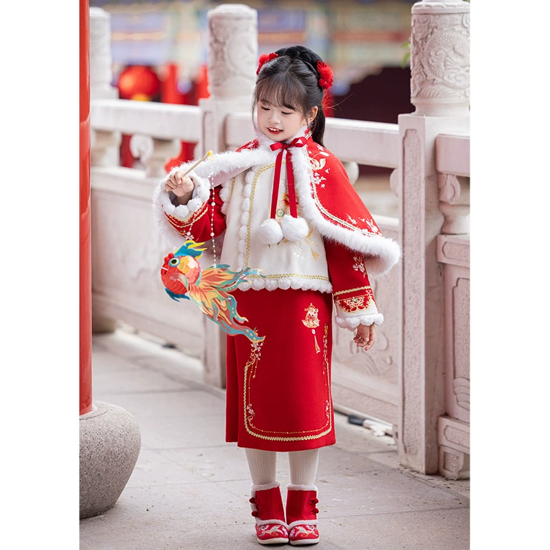 Короткий детский плащ Hanfu с маленькой девочкой в китайском стиле накидка