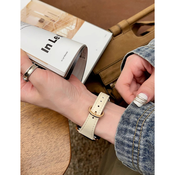 Horseshoe buckle small waist leather suitable for Apple watch…