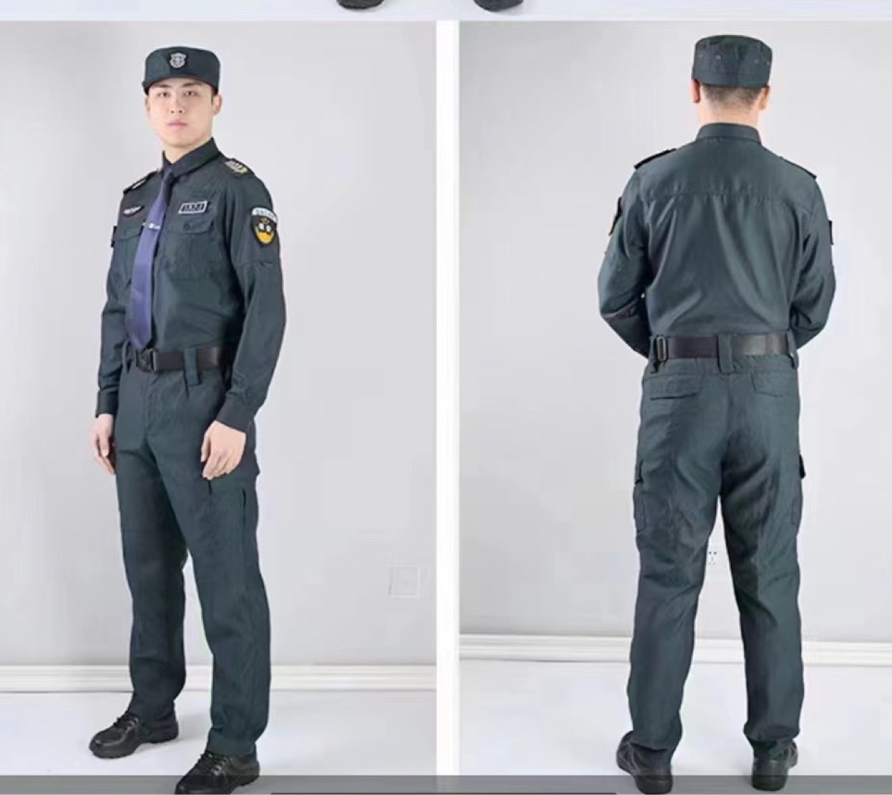 新款高档墨绿色保安制服夏长袖工作服套装安保物业统一工装男-阿里巴巴