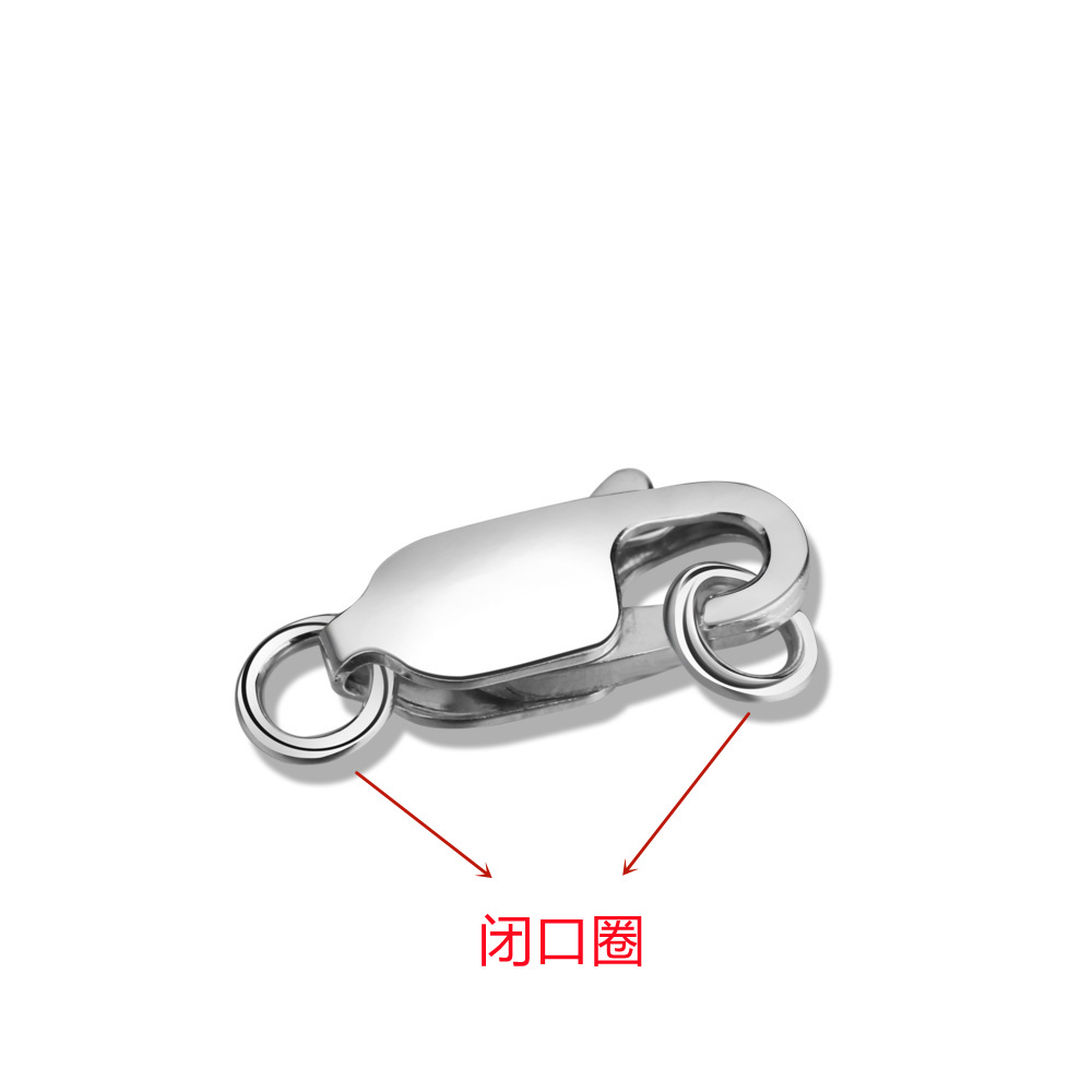 S925 plata esterlina collar de perlas de cadena hebilla conector de cola de pescado cuadrado primavera langosta hebilla pulsera hebilla accesorios de bricolaje image 11