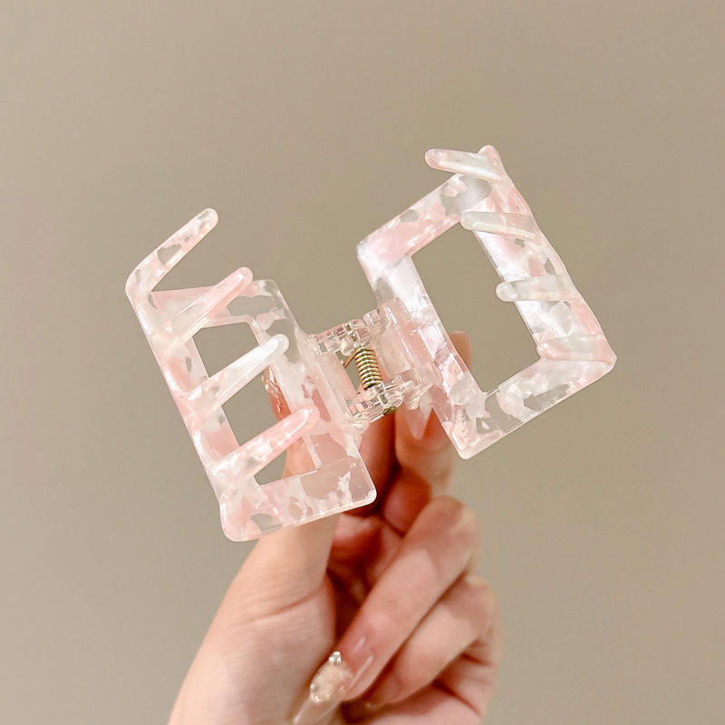 Clip de cabello cuadrado coreano nuevo clip de captura de color fantasía temperamento de tamaño medio clip de cabello de cola de caballo para mujeres agarrar un pequeño clip fresco