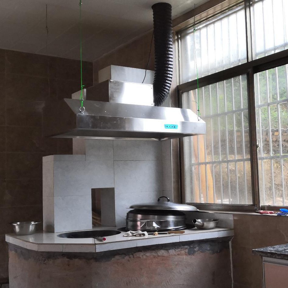 农村柴火灶大功率抽烟机不锈钢排烟罩小型饭店家用土灶厨房油烟罩