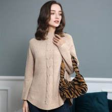 欧美外贸2022秋冬新品蝙蝠衫长袖高领绞花针织毛衣女装套头针织衫