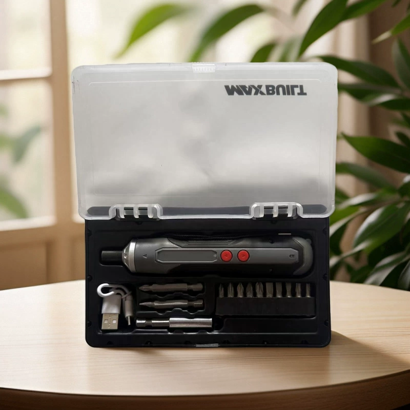 Миниатюрная ручная электрическая отвертка в пластиковой коробке, компактная бытовая электрическая отвертка с аккумулятором и высоким крутящим моментом