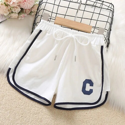 Girls striped vest suit summer thin casual short style internet celebrity fashionable children's wear sports shorts two-piece set