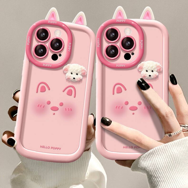 适用苹果16promax手机壳iphone13小狗公仔挂绳15可爱14软硅胶12女|undefined