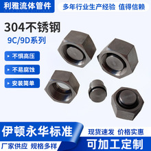 9C/9D公制24度锥密封卡套式接头H型内螺纹堵头不锈钢液压管接头