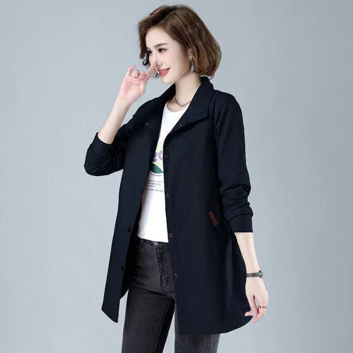 【300斤の大きいサイズの婦人服】【サイズは十分大きい】秋冬のシャツの風衣の女性の中の長いタイプのお母さんの服のコート|undefined