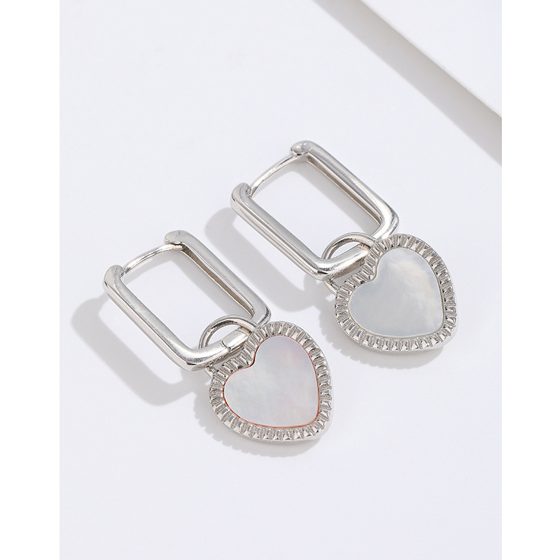 Precioso blanco fritillary pendientes para las mujeres 925 de plata de ley nicho diseño gotas para los oídos pendientes retro de alto grado de temperamento joyería del oído