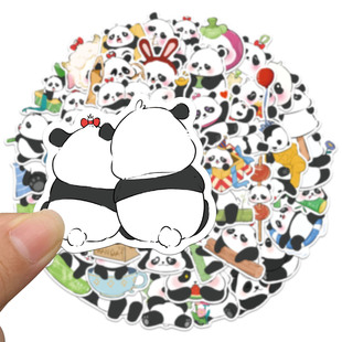50 Cute Panda Daily Stickers Cartoon Phone Case Laptop Waterproof DIY Stickers Luggage Case