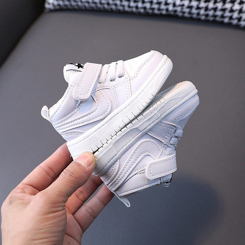 Boys mid-top sneakers  spring and autumn new children's single shoes children's baby sneakers girls' shoes small white shoes