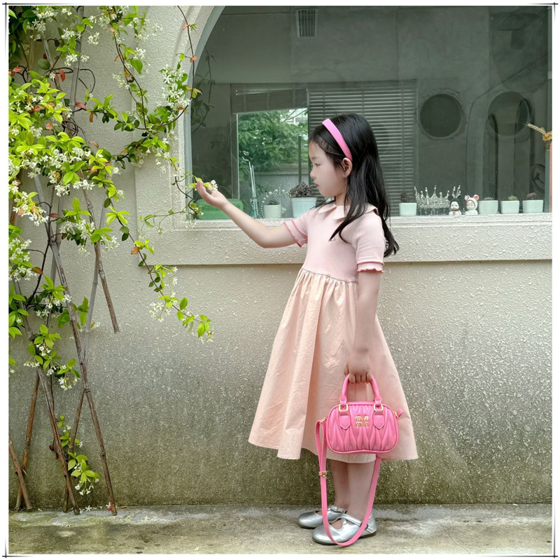 Niños bordados bolsas de almohada coreana pequeña princesa de viento plegable bolsas de bolos de mano de mujer de hombro único bolso de mochila de niña