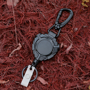 Spot 1.0 wire rope carabiner triangle black fishing lure telescopic anti-theft buckle easy to pull heavy reel