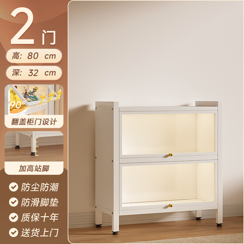 家韵钢制书架带玻璃门防尘书柜客厅落地多层储物柜铁皮手办展示柜|undefined