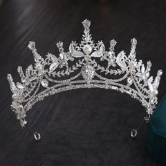 High-end bridal crown European and American fashion hair accessories pearl rhinestone tiara photo birthday crown wedding dress accessories