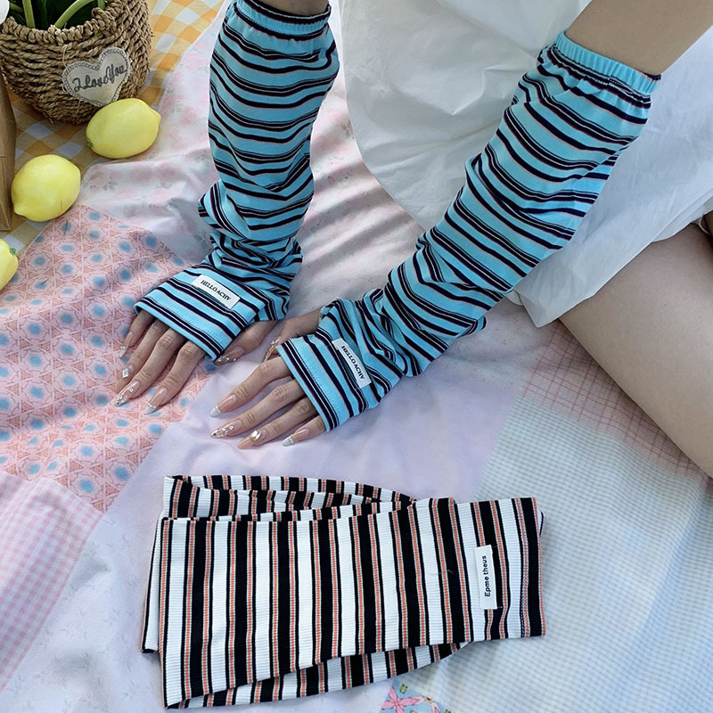 Funda de manga de hielo para hombre, protector solar a rayas, manga de hielo, conducción y conducción de verano, funda de manga de hielo, protector de brazo suelto y transpirable, brazalete