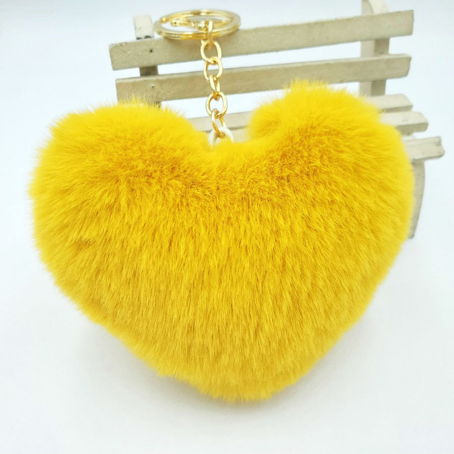 20g Weight Keychain Classification Plush, Metal Material Peach, Heart Pattern Unisex Gender Grey, Pink, Red, Green, Yellow, Black Color Peach Heart Keychain Plush Metal Unisex Keychain 1