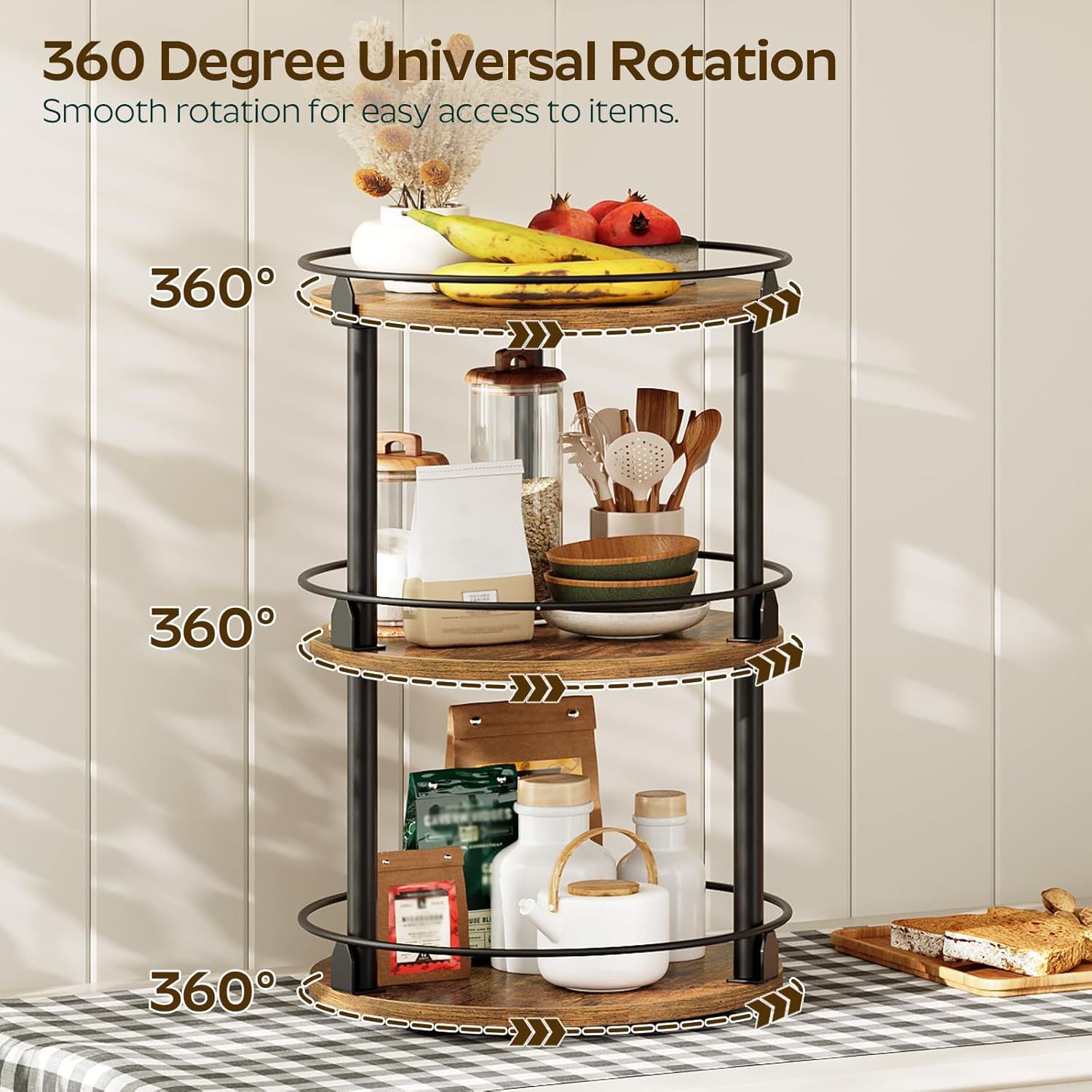 Cross-border household high-looking coffee milk tea can storage rack rotatable kitchen seasoning can organizer storage rack