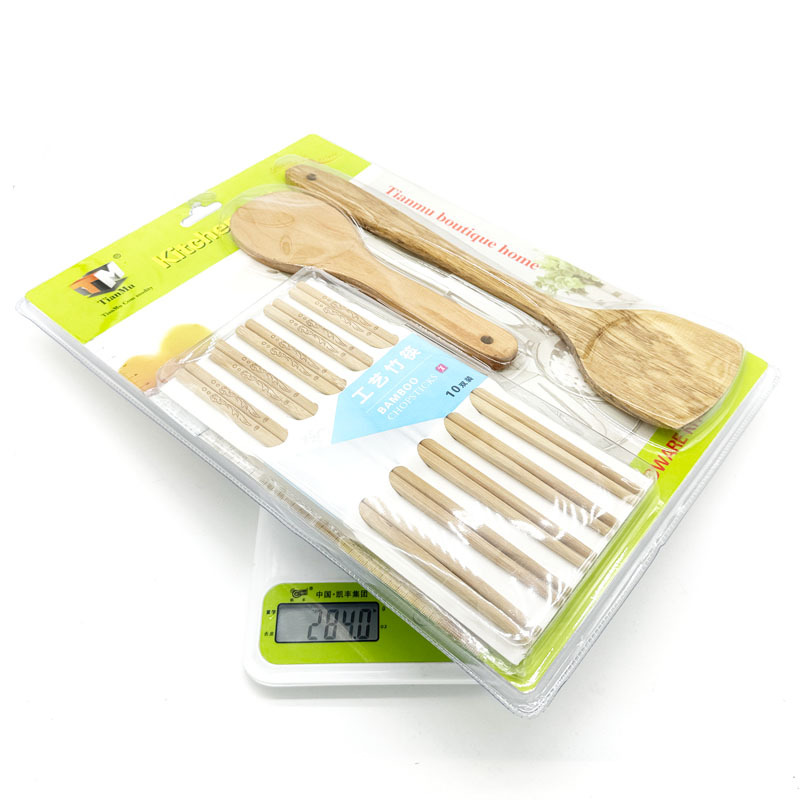 Herramientas de cocina productos de bambú cucharas de pala clip de alimentos cocina 4 piezas