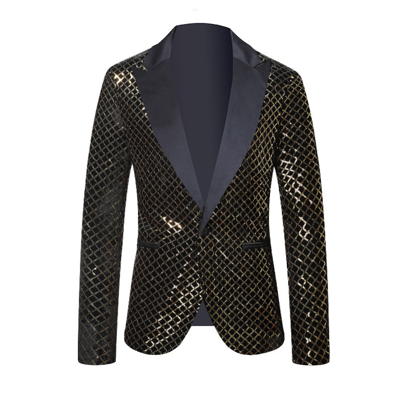 Men's Clothing Autumn Fashion Men's Sequined Beaded Suit Jacket Size Style Proxy Purchase For Formal & Casual_voghion.com