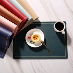 Cross-border Nordic leather dinner mat home hotel square western dinner mat oil-proof heat-insulating dining table mat creative bowl mat wholesale