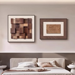 イタリアの寝室のベッドサイド装飾絵画幾何学的な抽象的な立体的なレストラン吊り絵画シンプルでモダンな部屋のマスターベッドルームの壁画
