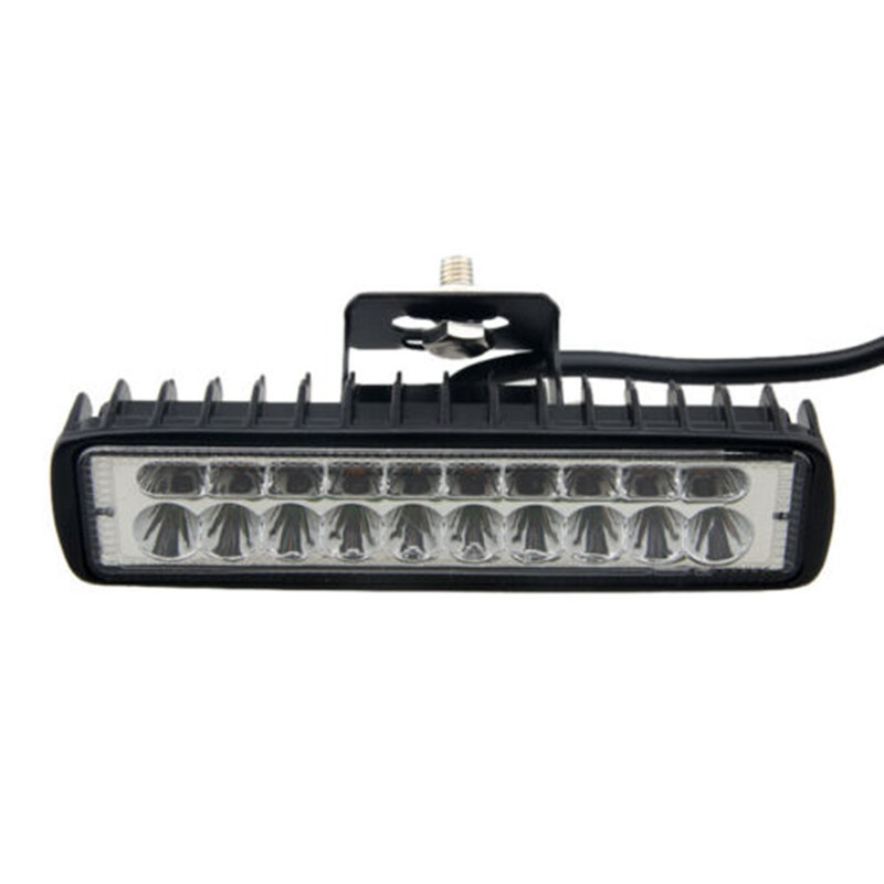 lámpara de trabajo LED de automóvil 54w una línea de doble fila de luz de trabajo de color blanco amarillo 6 pulgadas 18 led faro todoterreno