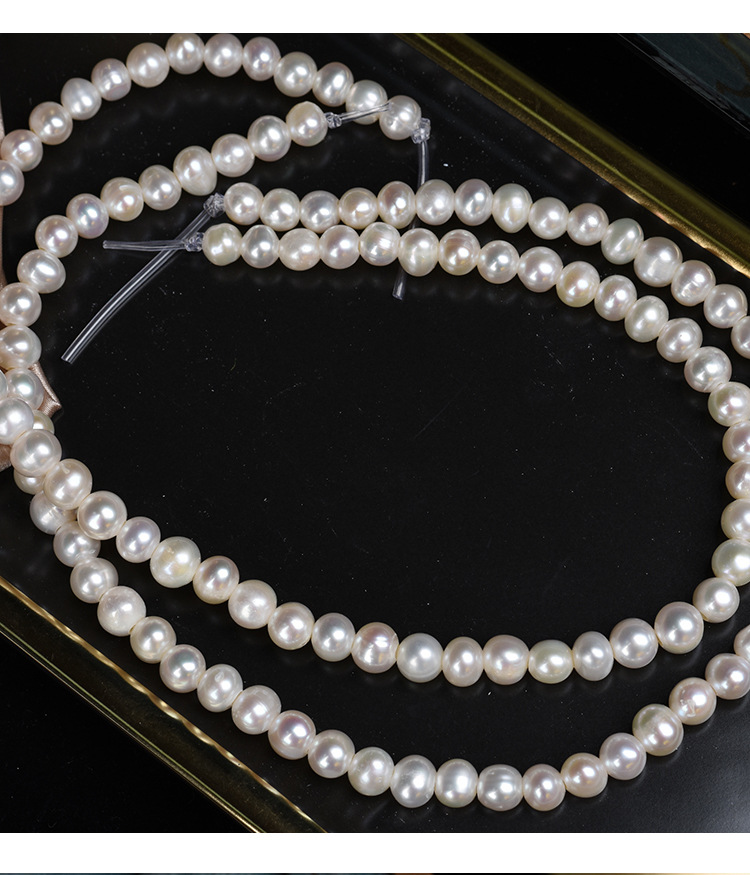 Fashion Solid Color Natural Freshwater Pearl Beaded Necklace 1 Piece