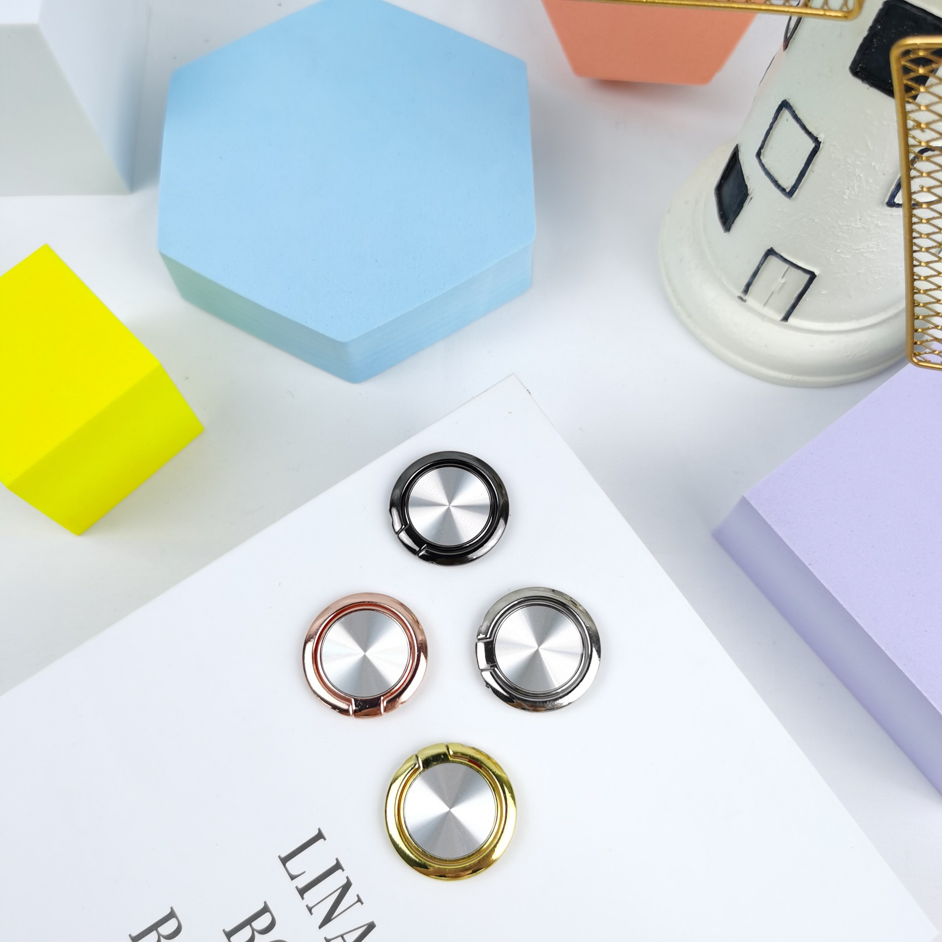 Creativo metal teléfono móvil soporte de aleación anillo redondo hebilla 180 grados anillo giratorio teléfono móvil soporte de regalo