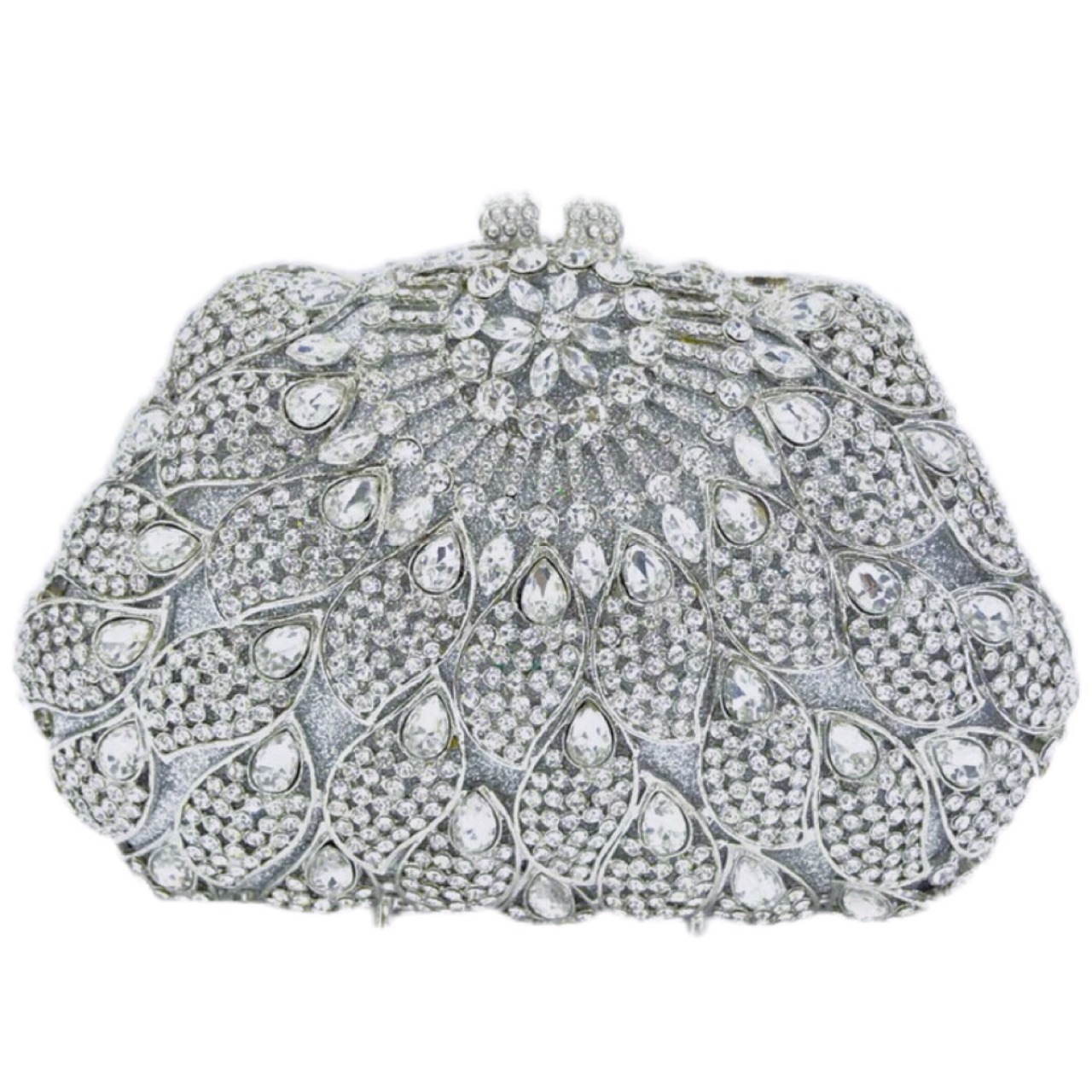 Túi clutch nữ đính đá dạ hội họa tiết hoa phong cách Âu Mỹ — Vàng kim AB chi tiết 2