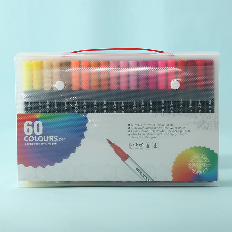 Bolígrafo de acuarela de doble punta, 120 colores, lavable, respetuoso con el medio ambiente, juego de pinceles para niños, pintura artística para estudiantes, bolígrafo de línea de gancho a base de agua