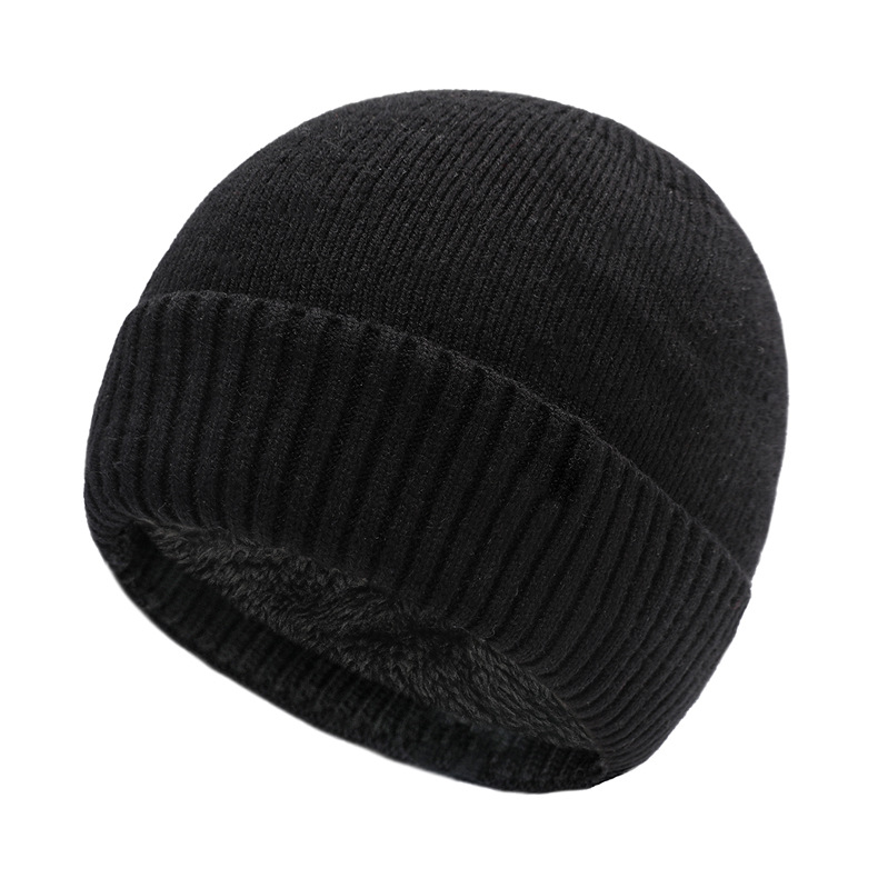 Otoño e invierno Nuevo sombrero de punto a rayas sombrero de lana cálido para hombres y mujeres forrado de lana engrosado sombrero de protección auditiva