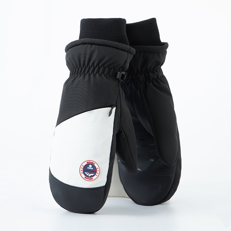 Guantes de esquí de una sola tabla para hombres y mujeres impermeables engrosados cálidos interiores de cinco dedos pantalla táctil de mapache guantes de otoño e invierno