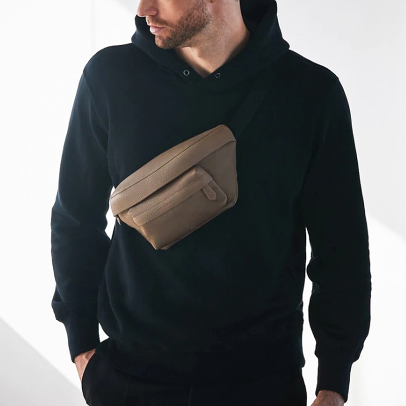2026 New Niche Korean Designer Unisex Chest Bag, First Layer Cowhide Leather Shoulder Bag, Casual Business Waist Bag