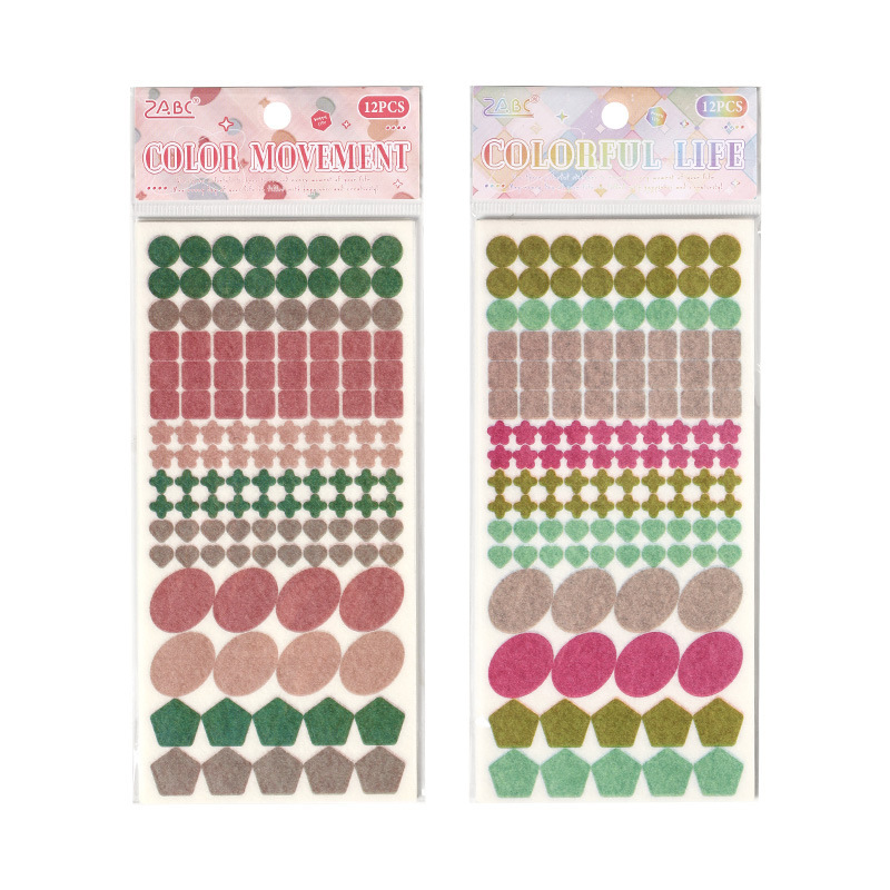 Logotipo colorido y pegatinas de papel diy diario diario de mano pegatinas gráficas geométricas pegatinas de sello de color Morandi pegatinas