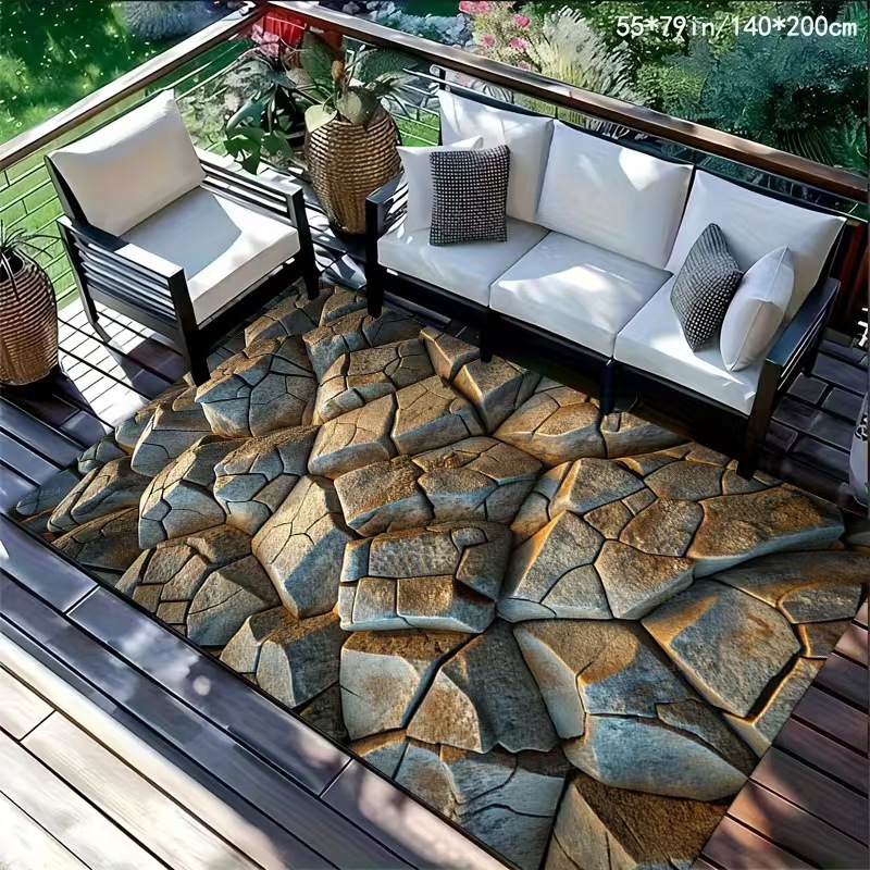 Marmoroptik Flurmatte Kristall Samt Wohnzimmer Teppich Schmutzabweisend_voghion.com